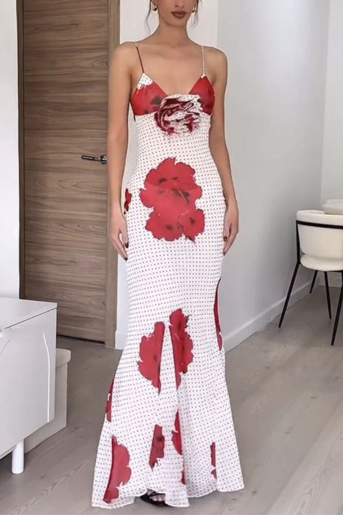 Nonnadress Floral print fitted maxi dress