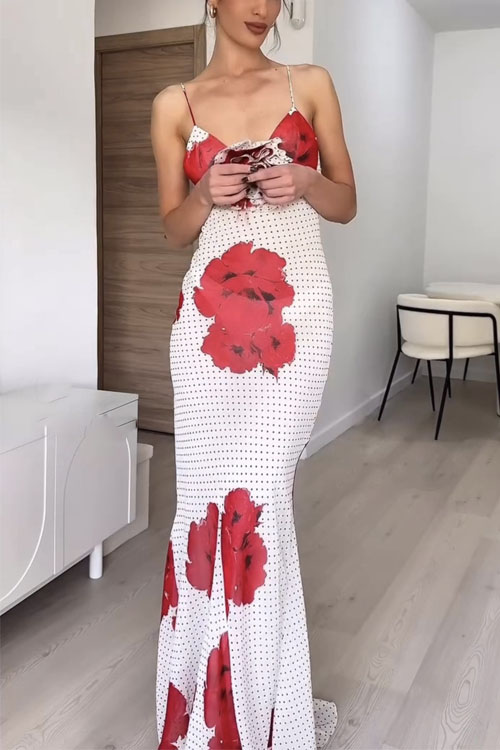 Nonnadress Floral print fitted maxi dress