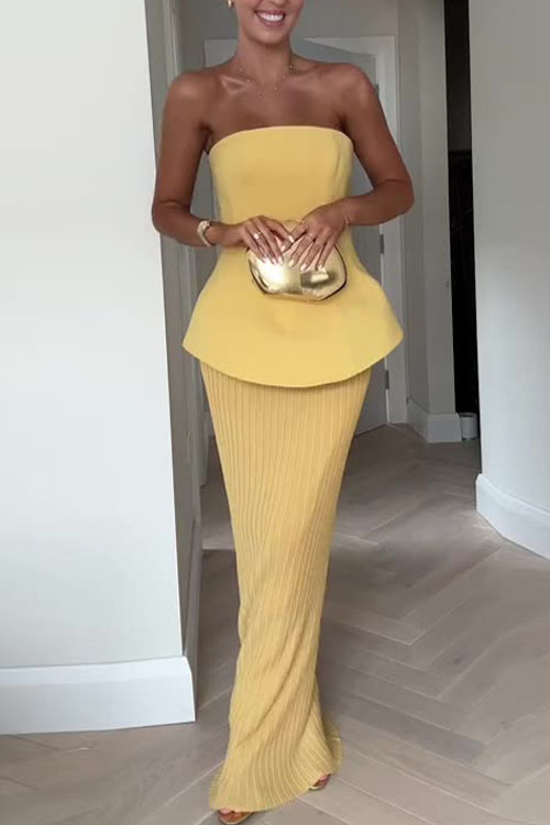 Nonnadress Tube Top Hip Skirt Pure Desire Two-piece Set