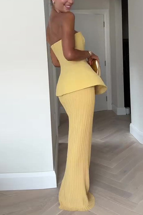 Nonnadress Tube Top Hip Skirt Pure Desire Two-piece Set