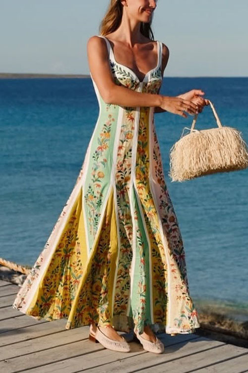 Nonnadress Floral Linen Print Dress