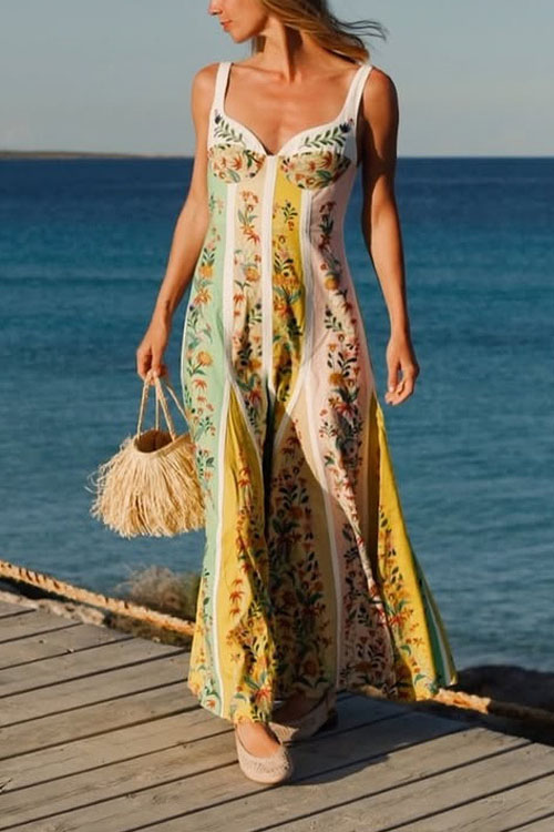 Nonnadress Floral Linen Print Dress