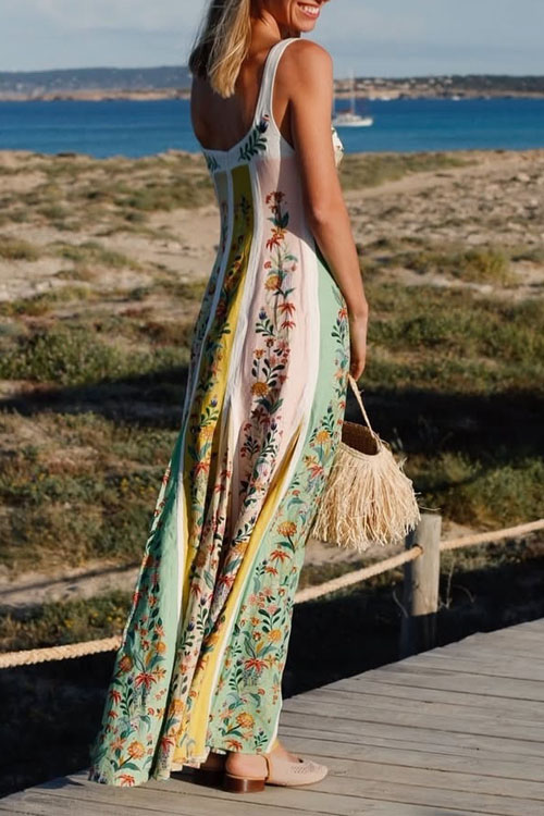 Nonnadress Floral Linen Print Dress