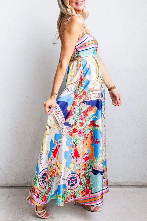 Nonnadress High Waist Printed Resort Dress