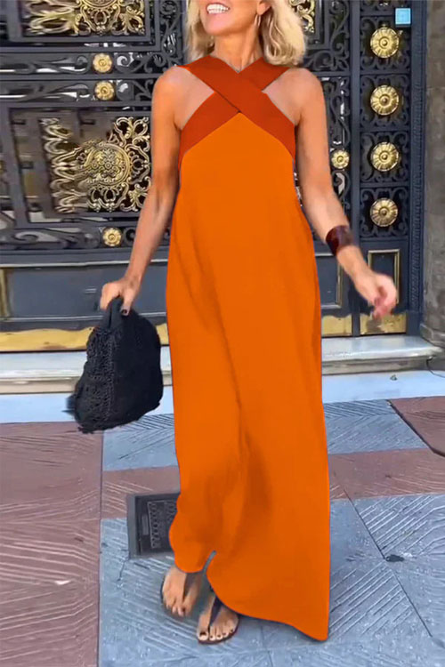 Nonnadress Cross back maxi dress