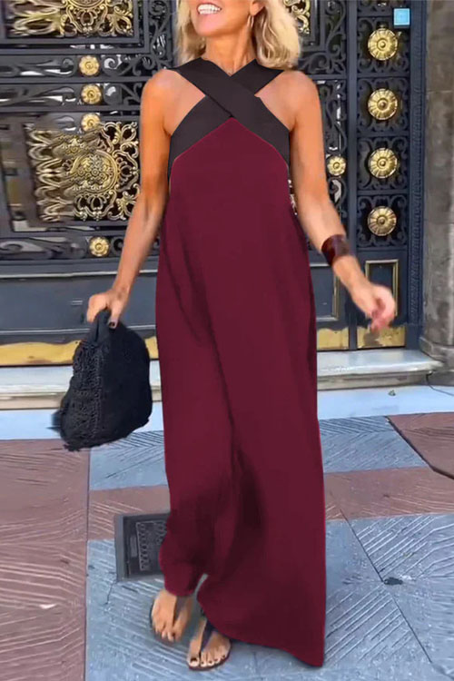 Nonnadress Cross back maxi dress