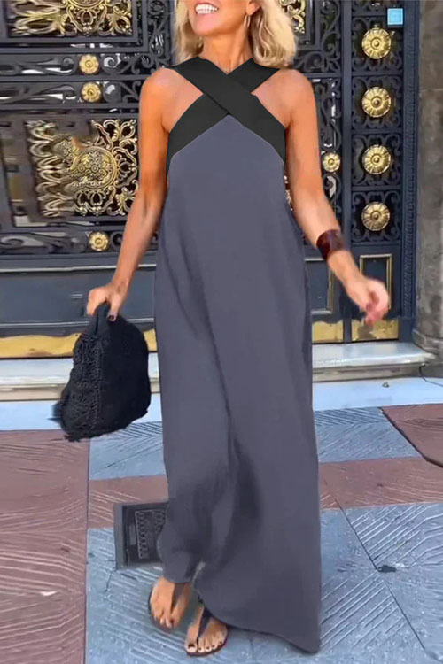 Nonnadress Cross back maxi dress
