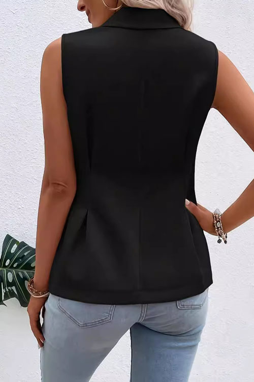Nonnadress Solid Color Blazer Vest Top