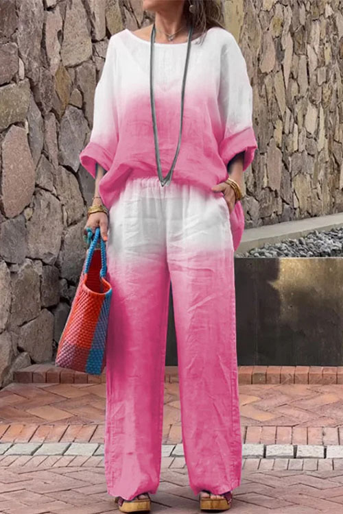 Nonnadress Fashionable Gradient Casual Two-Piece Set