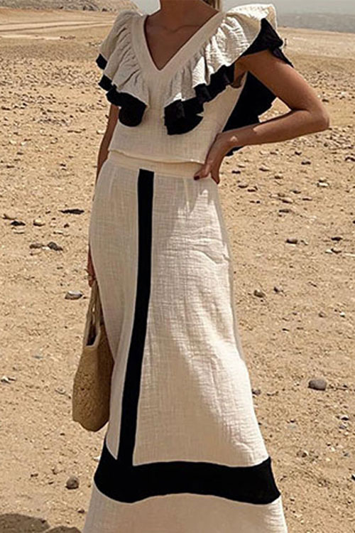 Nonnadress Ruched Ruffle High-Waisted Dress