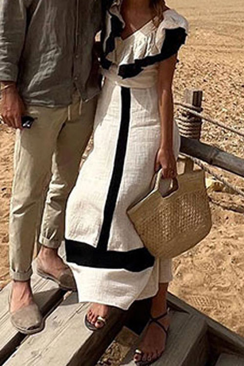 Nonnadress Ruched Ruffle High-Waisted Dress