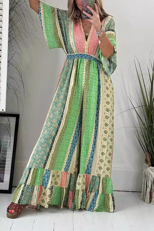 Nonnadress Fashionable Printed Wide-Leg Jumpsuit