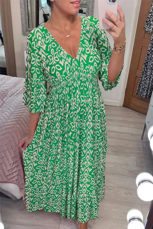 Nonnadress V-Neck Vacation Beach Loose Dress