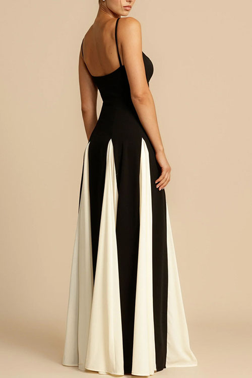 Nonnadress Strapless Color-block Loose Vacation Dress