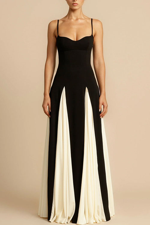 Nonnadress Strapless Color-block Loose Vacation Dress