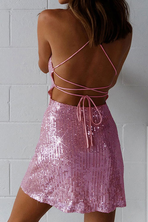 Nonnadress Backless Sequin Party Dress