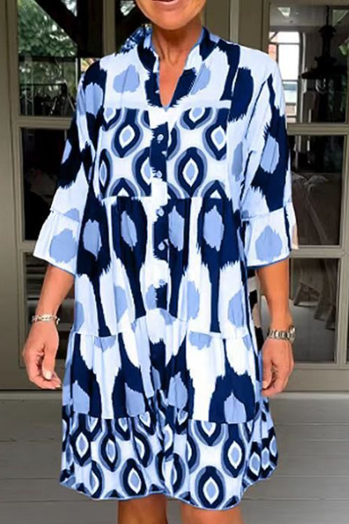 Nonnadress Elegant Loose-Fit Printed Dress