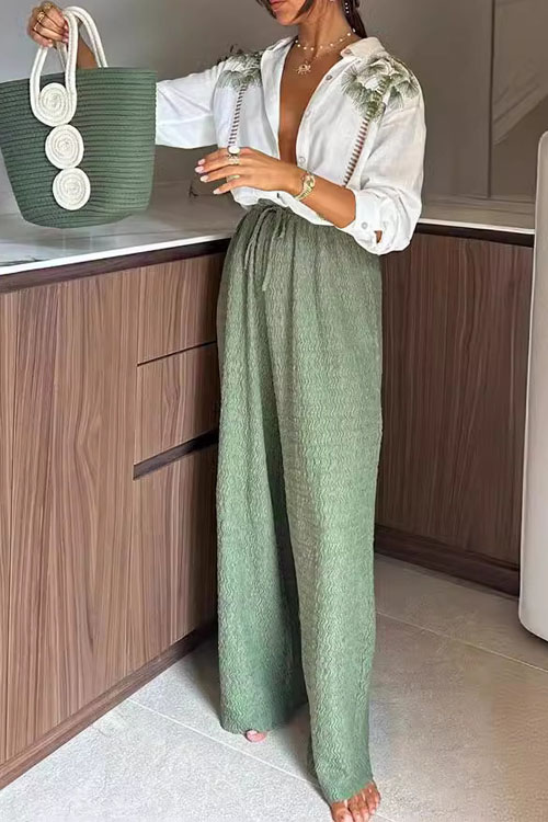 Nonnadress Coconut Tree Single-Breasted Long Pants Set