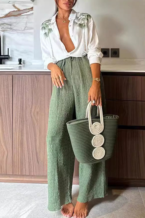 Nonnadress Coconut Tree Single-Breasted Long Pants Set