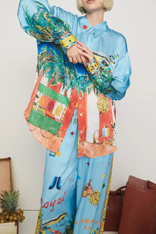 Nonnadress Banana Tree Printed Pocket Set