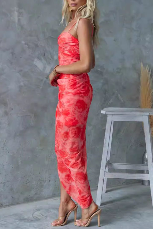 Nonnadress Tie-Dye Printed Slit Dress