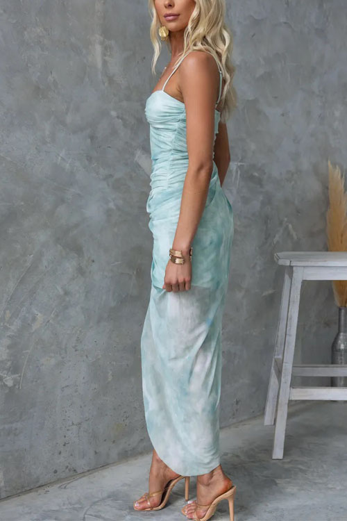 Nonnadress Tie-Dye Printed Slit Dress