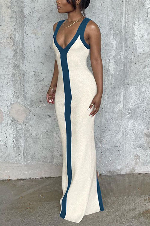 Nonnadress Vacation Style V-neck Wide Strap Slim Fit Dress