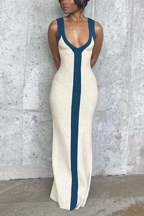 Nonnadress Vacation Style V-neck Wide Strap Slim Fit Dress