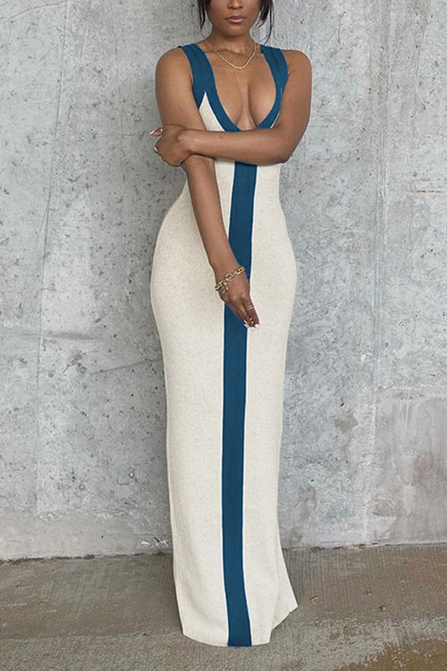 Nonnadress Vacation Style V-neck Wide Strap Slim Fit Dress