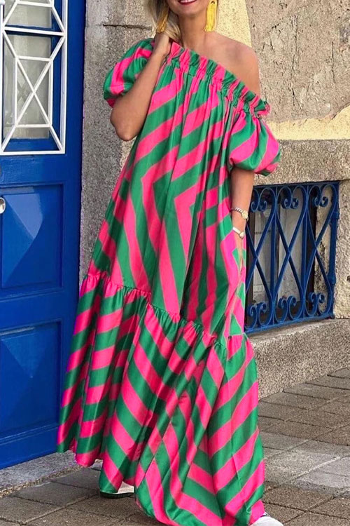 Nonnadress Loose Plus Size Off-shoulder Bell Sleeve Dress