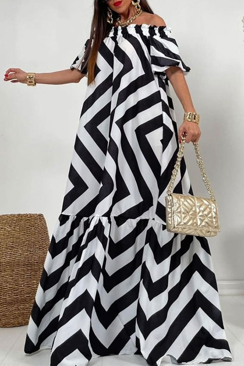 Nonnadress Loose Plus Size Off-shoulder Bell Sleeve Dress