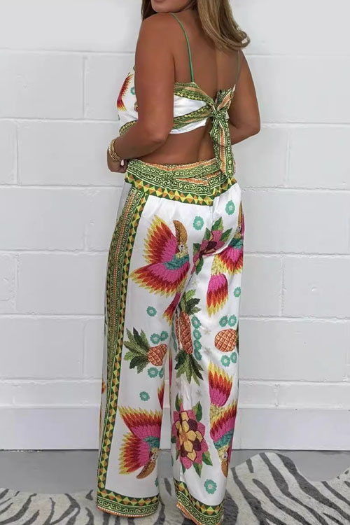 Nonnadress Pineapple Satin Camisole Top & Pants Set