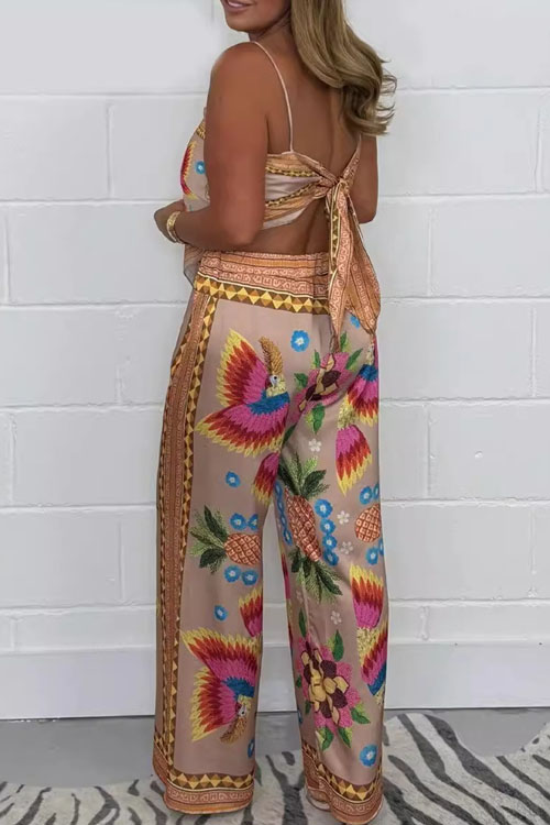 Nonnadress Pineapple Satin Camisole Top & Pants Set