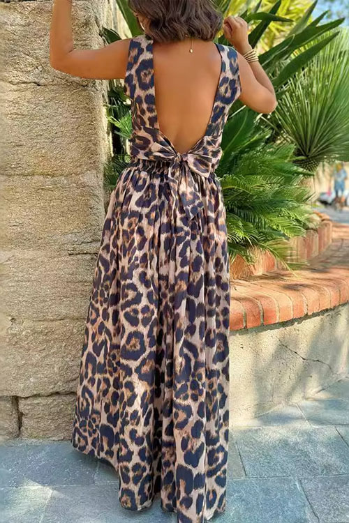 Nonnadress  Casual Leopard Print Top & Skirt Two-Piece Set