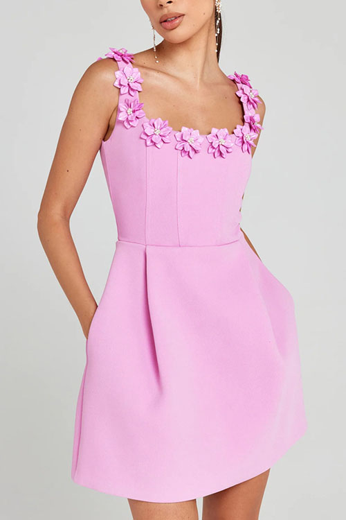 Nonnadress Sleeveless Floral Pocket Dress