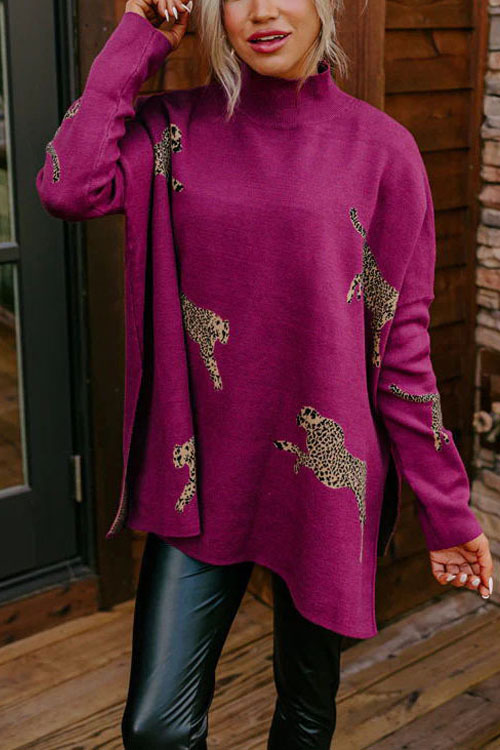 Nonnadress High Neck Casual Loose Batwing Sleeve Sweatshirt