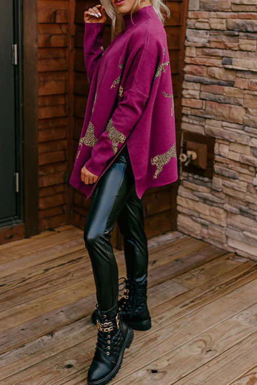 Nonnadress High Neck Casual Loose Batwing Sleeve Sweatshirt