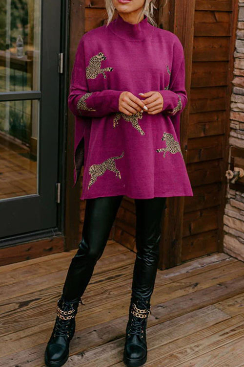 Nonnadress High Neck Casual Loose Batwing Sleeve Sweatshirt