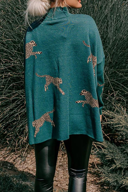 Nonnadress High Neck Casual Loose Batwing Sleeve Sweatshirt