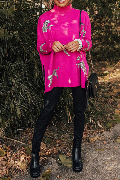 Nonnadress High Neck Casual Loose Batwing Sleeve Sweatshirt