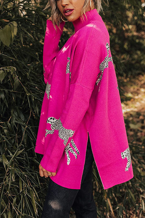 Nonnadress High Neck Casual Loose Batwing Sleeve Sweatshirt