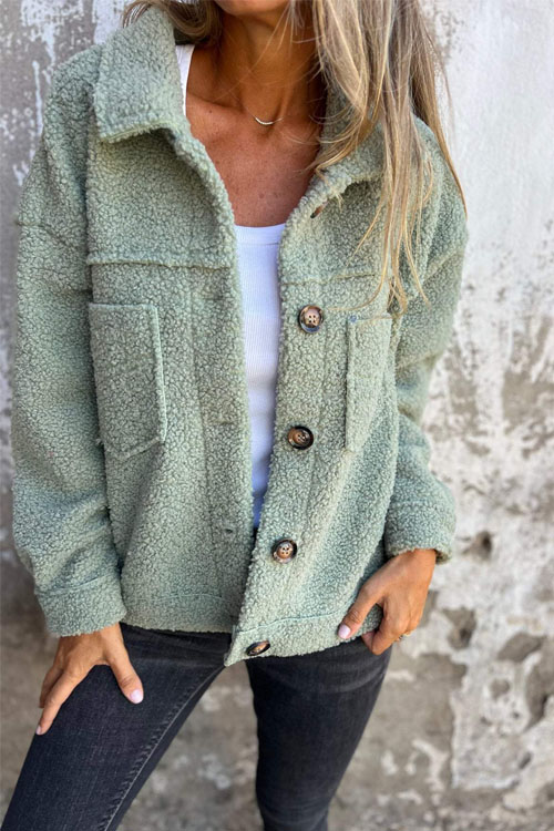 Nonnadress Autumn Winter Lapel Single-Breasted Sherpa Coat