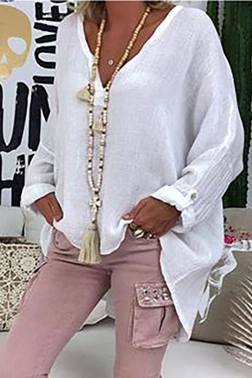 Nonnadress Solid Color Long Sleeve Top