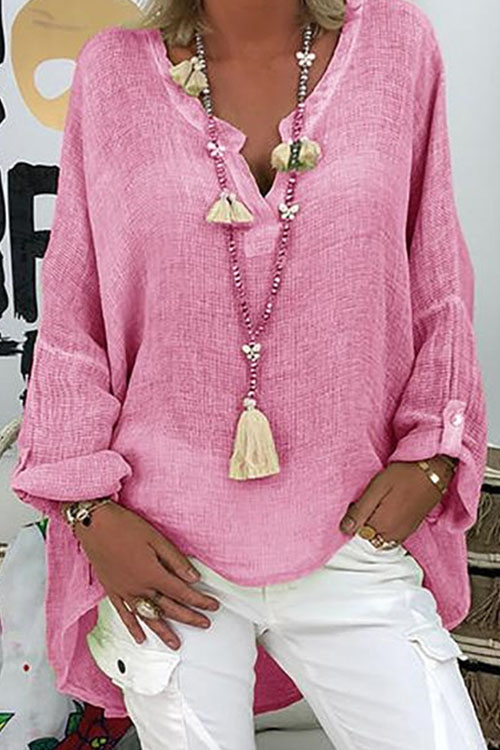 Nonnadress Solid Color Long Sleeve Top