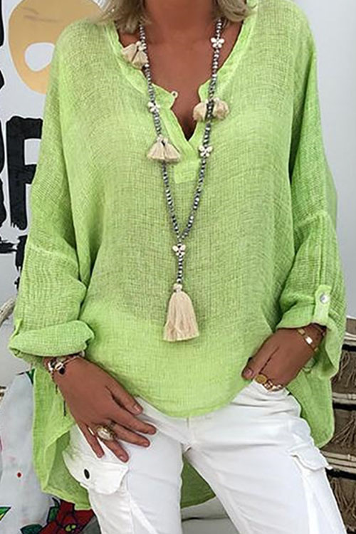 Nonnadress Solid Color Long Sleeve Top