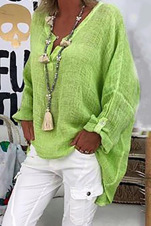 Nonnadress Solid Color Long Sleeve Top