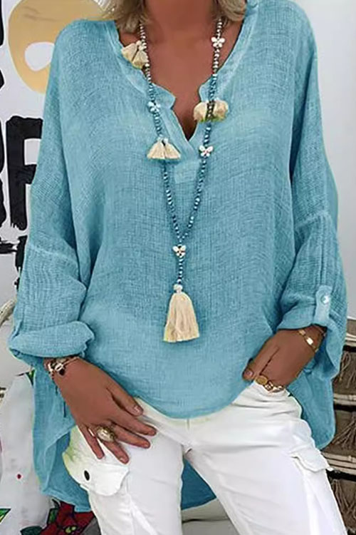 Nonnadress Solid Color Long Sleeve Top