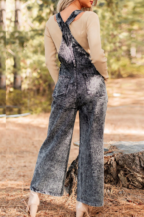 Nonnadress Retro Sleeveless Denim Overall Straight Jumpsuit