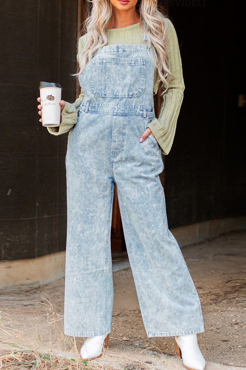 Nonnadress Retro Sleeveless Denim Overall Straight Jumpsuit