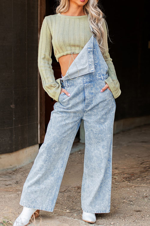 Nonnadress Retro Sleeveless Denim Overall Straight Jumpsuit